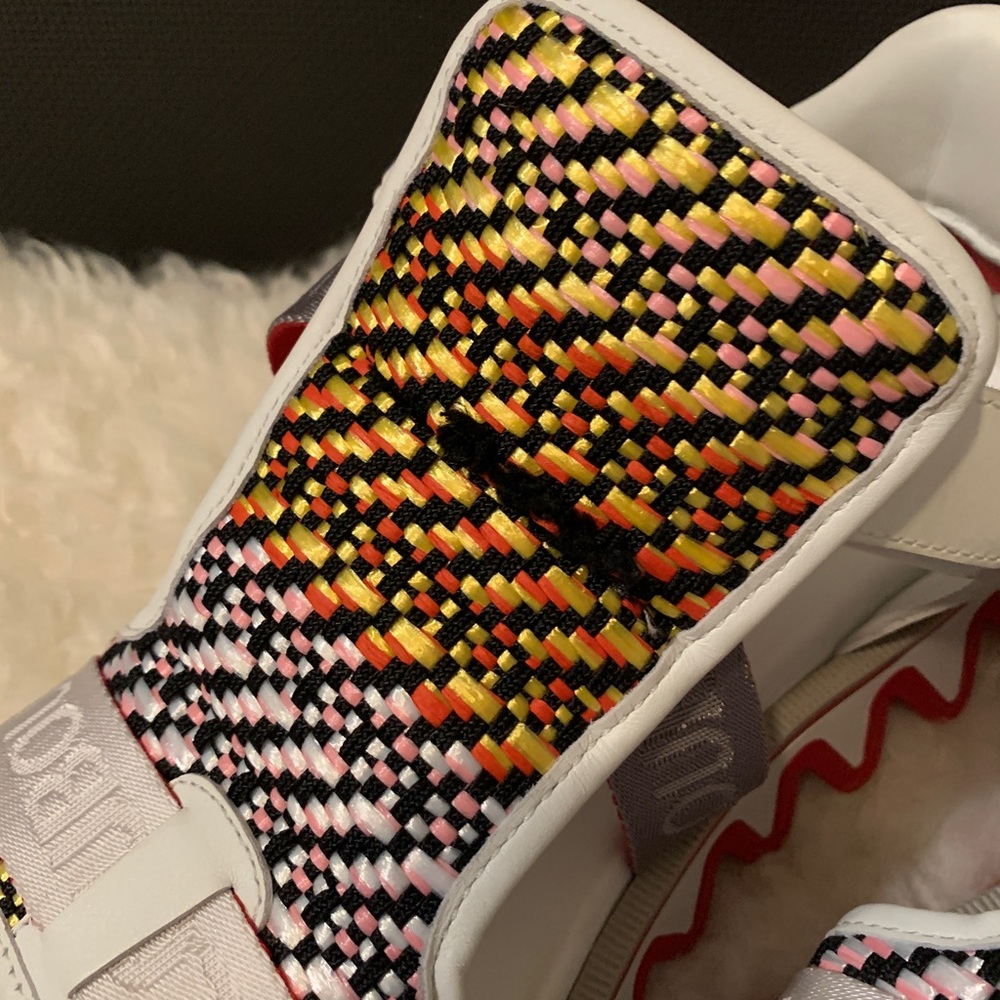 New Authentic Christian Louboutin Summer Loubishark Flat Mens Leather Sandals 44 - Picture 3 of 7